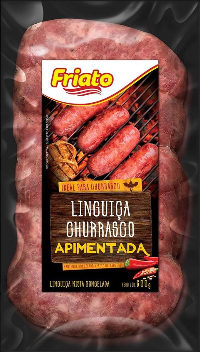 Linguiça Churrasco Congelada Apimentada Friato 600g