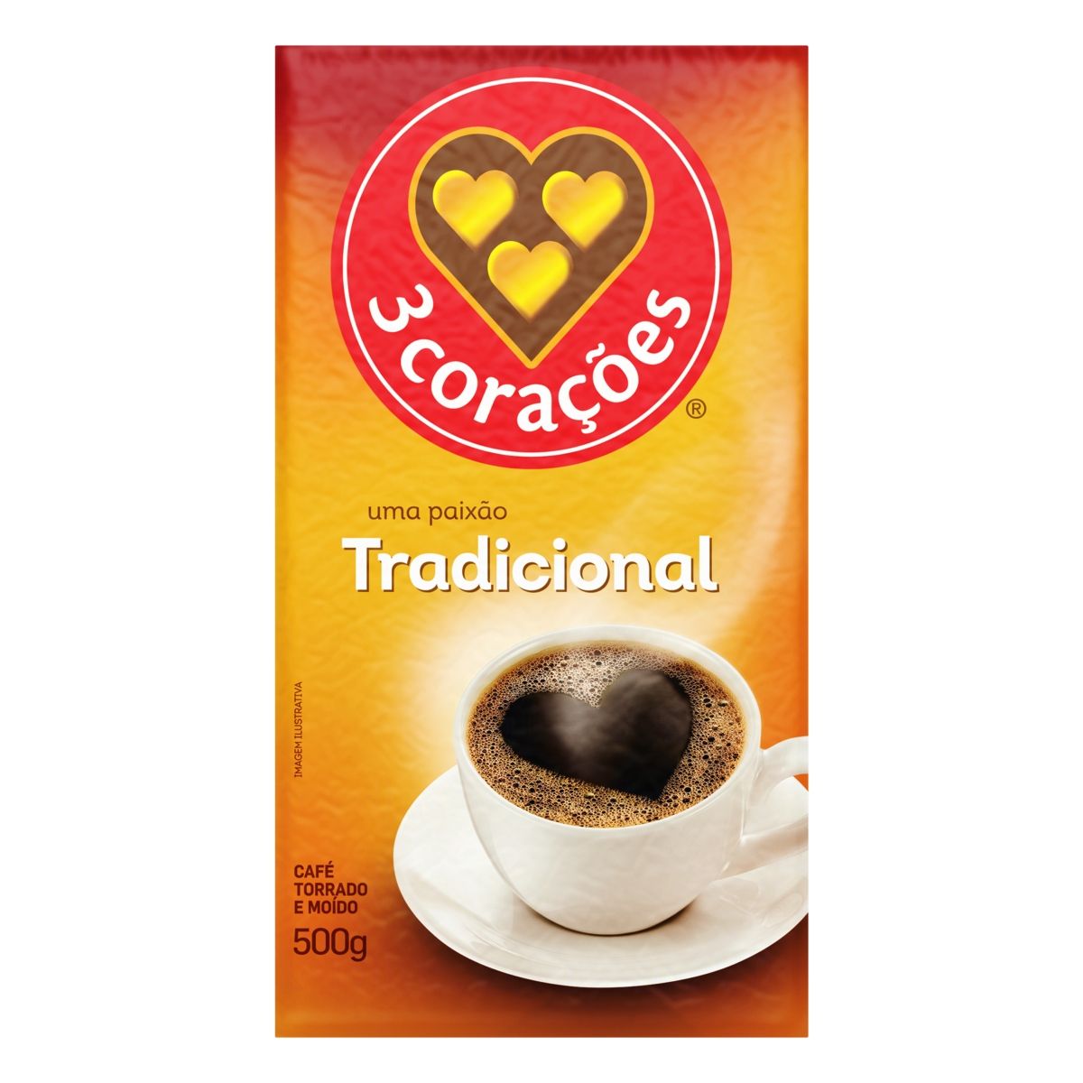 Café Torrado e Moído 3 Corações Tradicional a Vácuo 500g image number 0
