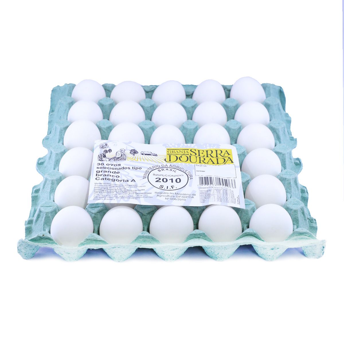 Ovos Branco Serra Dourada Cartela com 30 Unidades image number 0