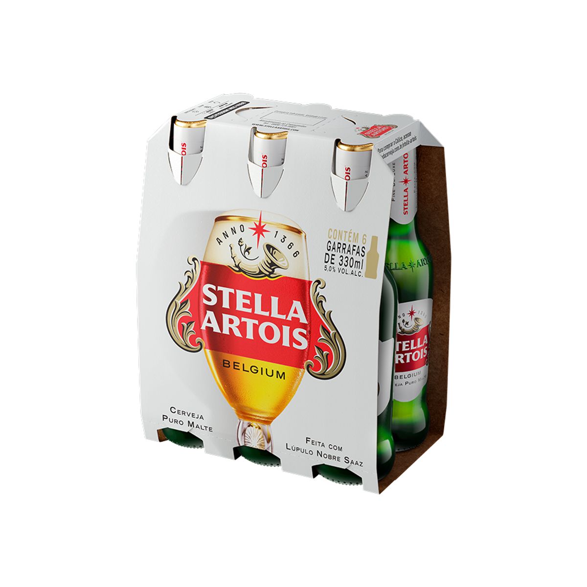 Cerveja Stella Artois Puro Malte Long Neck 330ml (Pack com 06 und